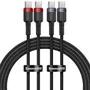 کابل بیسوس 100 وات USB-C به USB-C مدل Cafule Charging Cable P10318306003 با طول 1 متری پک 2 عددی