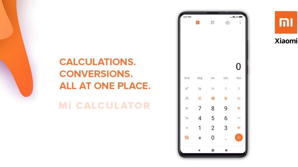 محیط برنامه ماشین حساب Mi Calculator