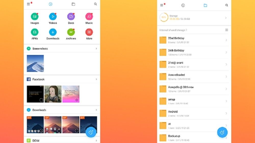 محیط برنامه Mi File Manager شیائومی