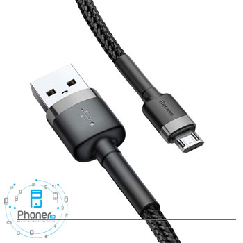 کابل USB به Micro-USB مدل Cafule Cable در رنگ مشکی نقره‌ای
