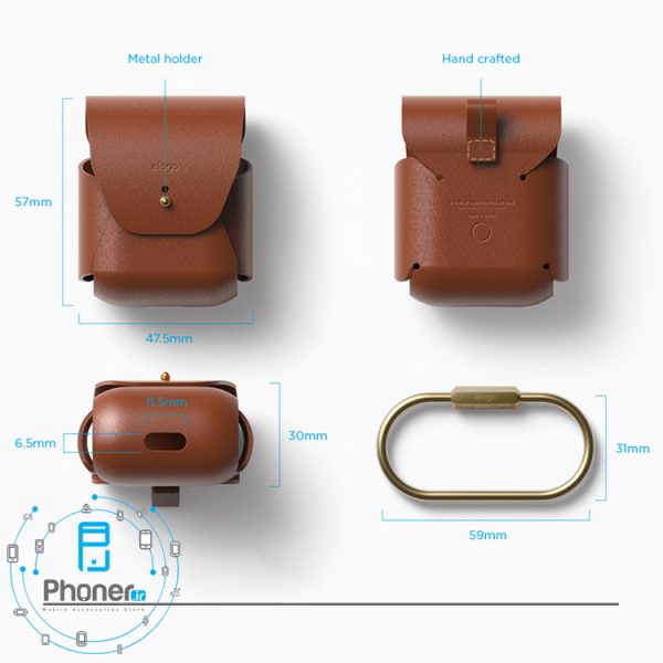 ابعاد کیف چرمی Elago EAPLE Airpods Leather Case