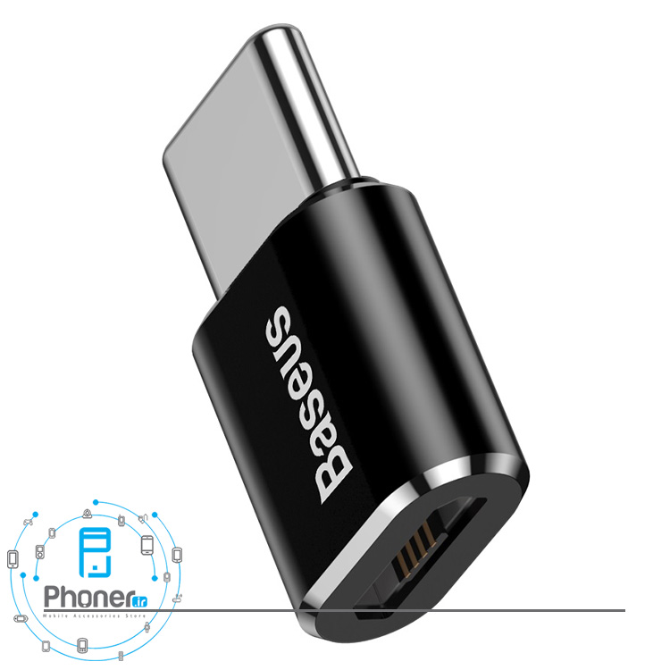نمای کناری Baseus CAMOTG-01 Micro Female To USB-C Male Adapter Converter