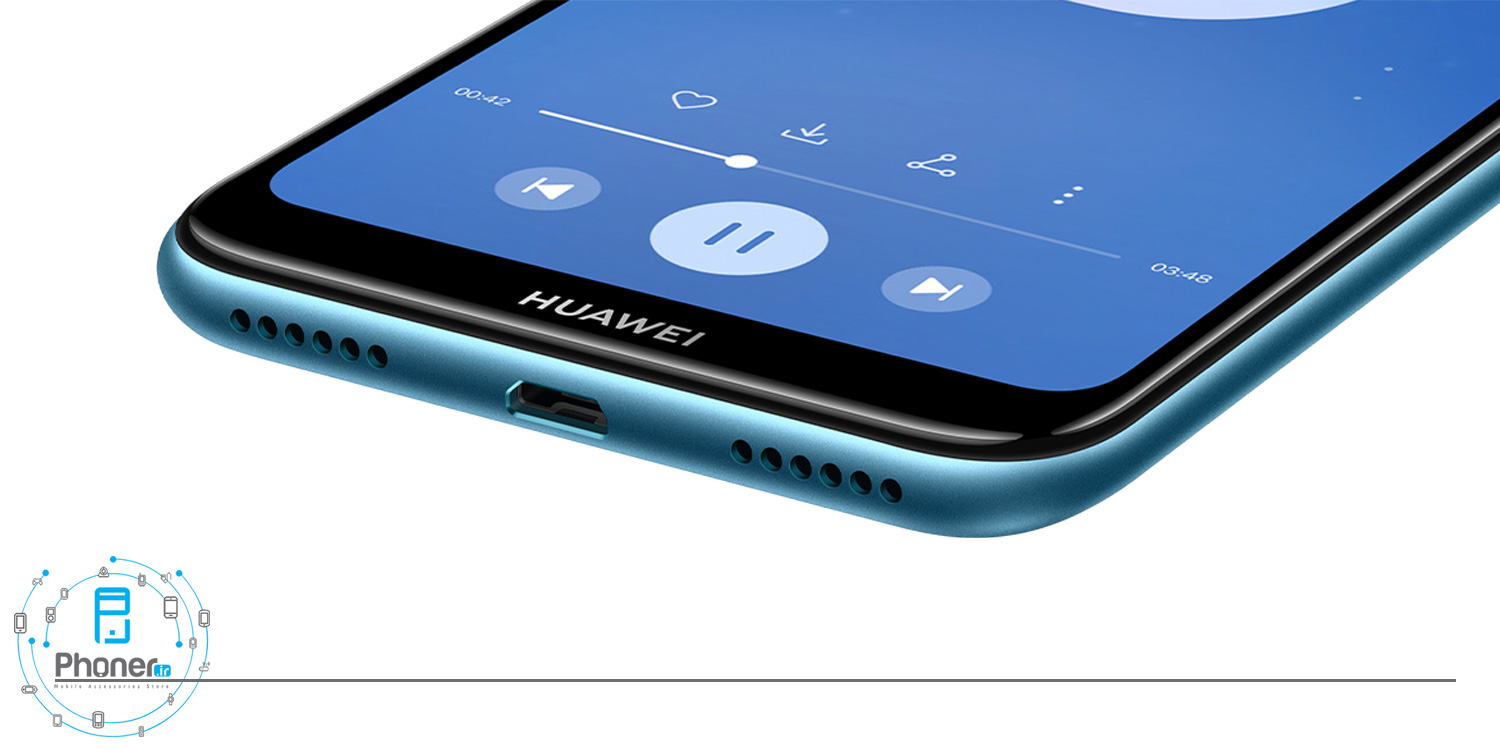 نمای درگاه شارژ گوشی موبایل Huawei Y6 Prime