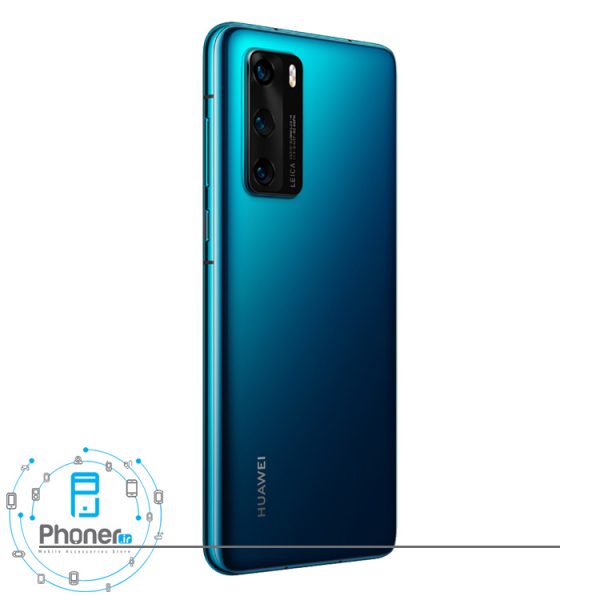 نمای کناری رنگ آبی گوشی موبایل Huawei P40