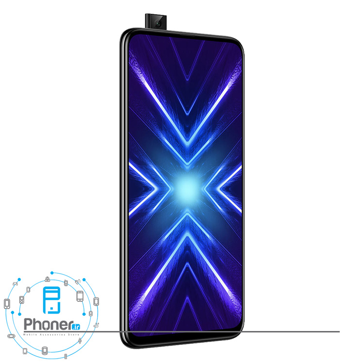 نمای کناری صفحه نمایش گوشی موبایل Huawei STK-LX1 9X Honor 9X در رنگ مشکی