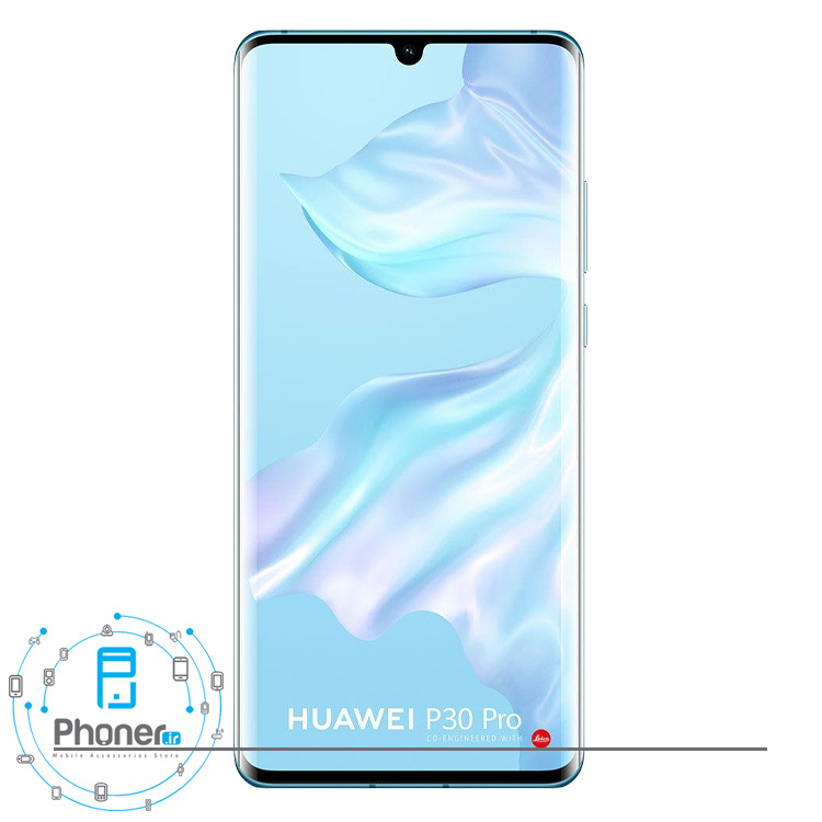 نمای روبرویی گوشی موبایل Huawei VOG-L29 P30 Pro رنگ سفید یخی