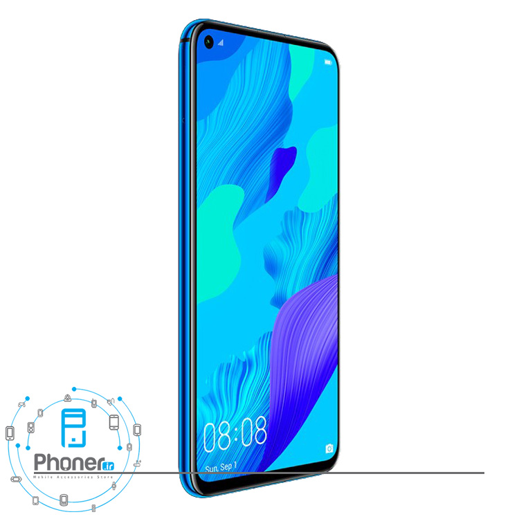 نمای کنار گوشی موبایل Huawei YAL-L21 Nova 5T رنگ آبی