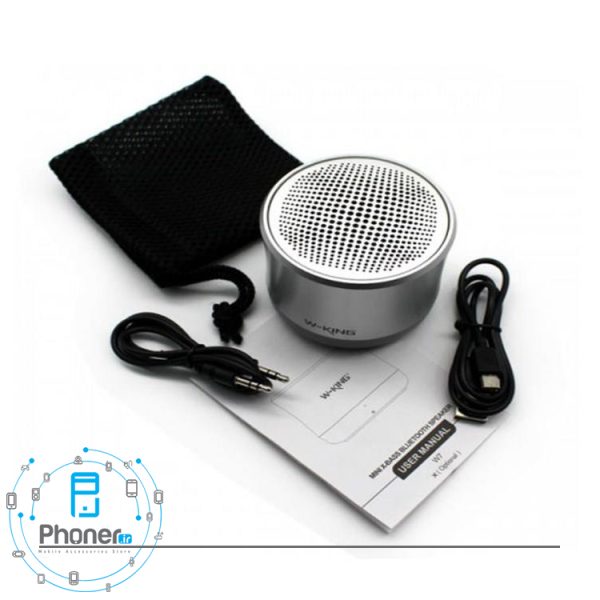 محتویات بسته بندی اسپیکر بلوتوثی W-King W7 Portable Speaker