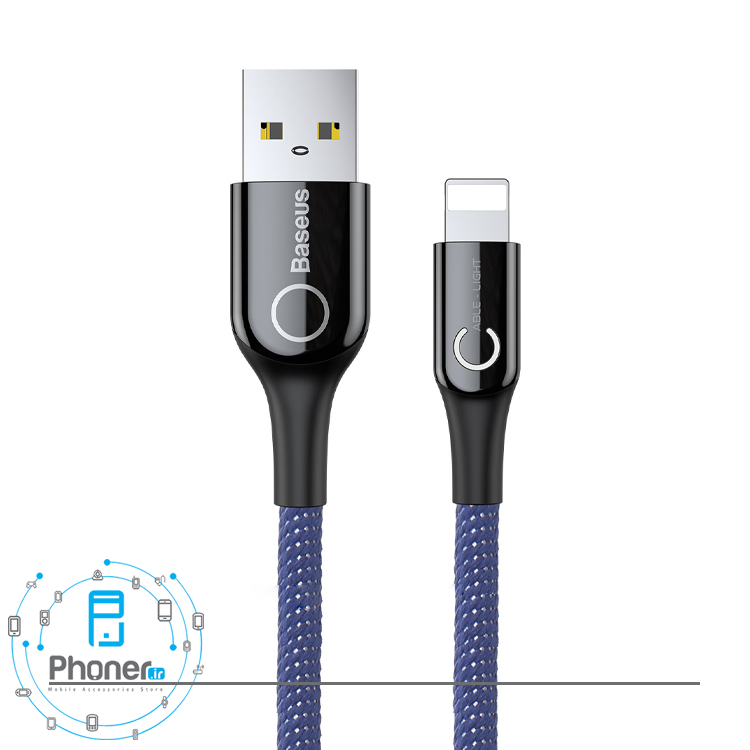 رنگ آبی کابل Baseus-CALCD-01-C-Shaped-Light-Cable