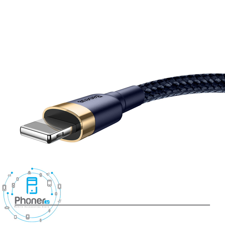 کانکتور لایتنینگ کابل Baseus CALKLF-B09 Cafule Cable در رنگ آبی طلایی
