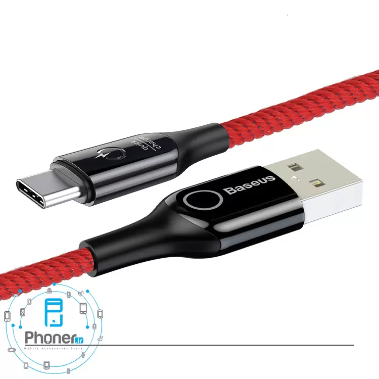 کانکتورهای کابل Baseus CATCD-01 C-Shaped Light Cable در رنگ قرمز