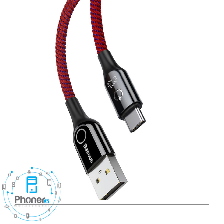 کابل Baseus CATCD-01 C-Shaped Light Cable در رنگ قرمز
