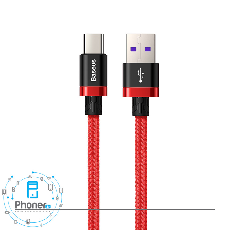 نمای کلی کابل Baseus CATZH-B09 HW Flash Charge Cable رنگ قرمز