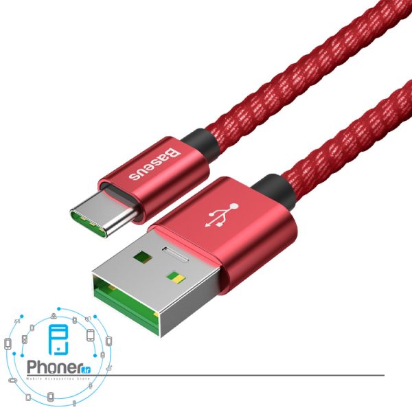 کانکتورهای کابل Baseus CATKC-A01 Double Fast Charge Cable رنگ قرمز