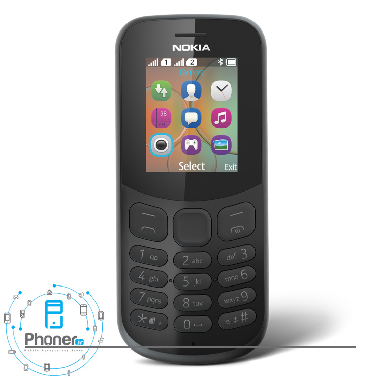 نمای جلویی گوشی موبایل TA-1017 Nokia 130 رنگ مشکی