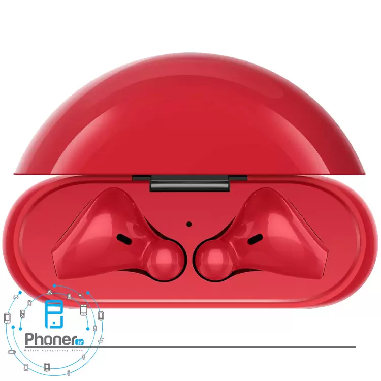 نمای بالای هندزفری بلوتوثی Huawei Freebuds 3 رنگ قرمز