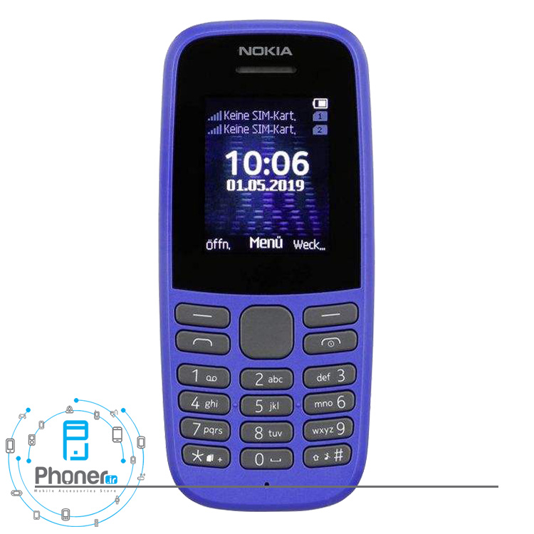 صفحه نمایش گوشی موبایل 2019 TA-1174 Nokia 105 رنگ آبی