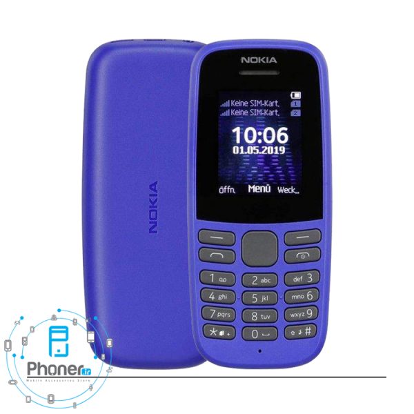 رنگ آبی گوشی موبایل 2019 TA-1174 Nokia 105