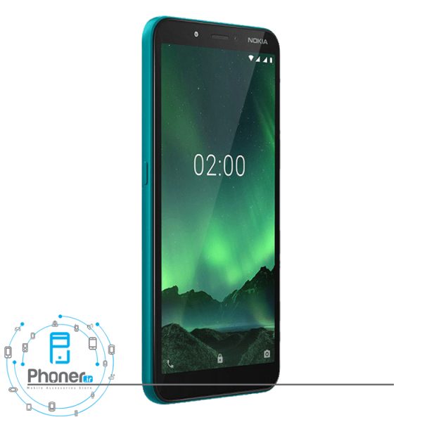 نمای کناری صفحه نمایش گوشی موبایل TA-1204 Nokia C2 2020 رنگ آبی