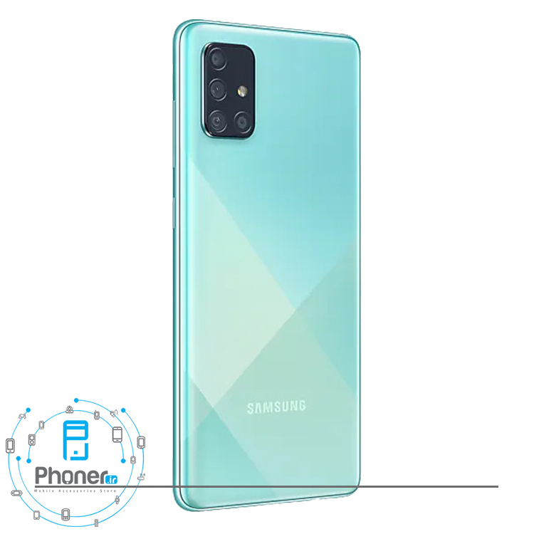 نمای کناری قاب پشتی گوشی موبایل Samsung SM-A715F/DS Galaxy A71 رنگ آبی