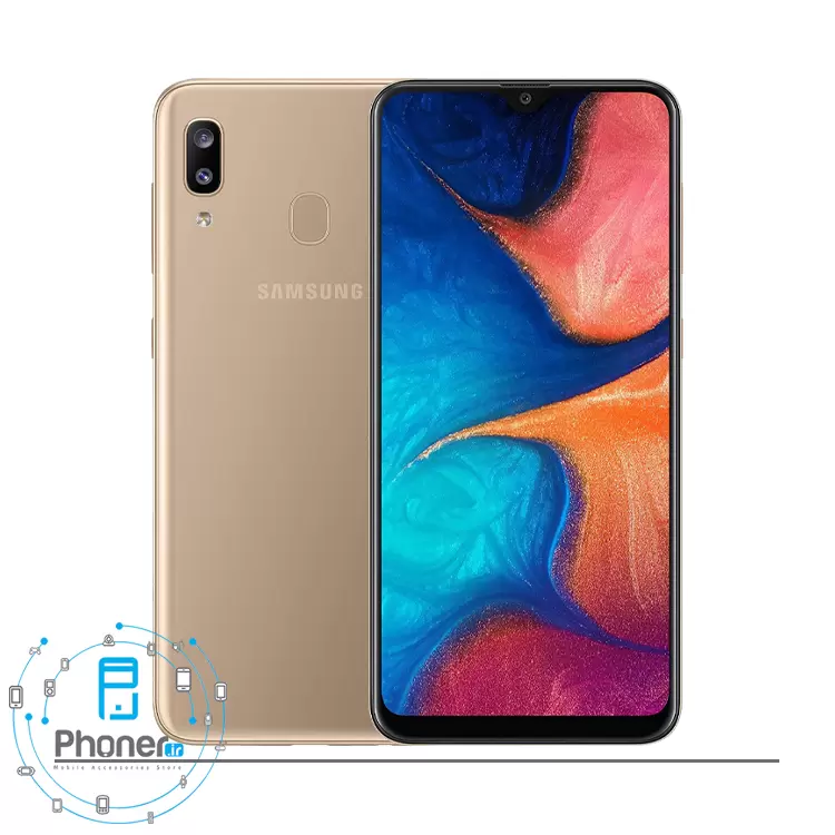 رنگ طلایی گوشی موبایل Samsung SM-A205F/DS Galaxy A20