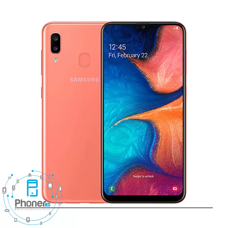 رنگ نارنجی گوشی موبایل Samsung SM-A205F/DS Galaxy A20