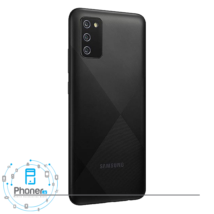 نمای کناری قاب پشتی گوشی موبایل Samsung SM-A025F/DS Galaxy A02s رنگ مشکی