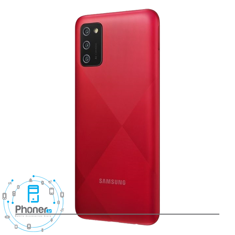 نمای کناری قاب پشتی گوشی موبایل Samsung SM-A025F/DS Galaxy A02s رنگ قرمز