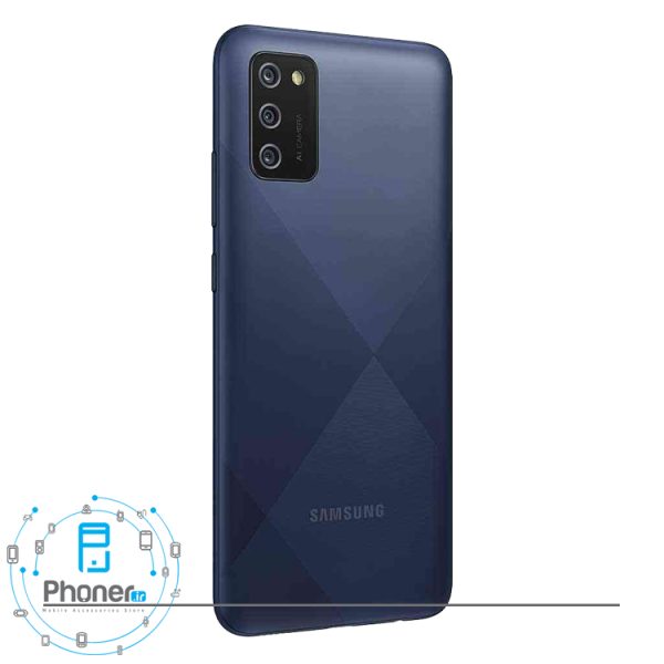 نمای کناری قاب پشتی گوشی موبایل Samsung SM-A025F/DS Galaxy A02s رنگ آبی