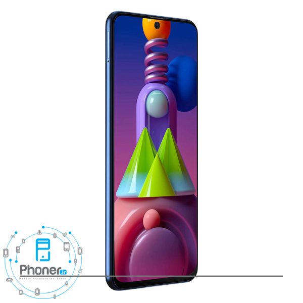 نمای کناری صفحه نمایش گوشی موبایل Samsung SM-M515F/DSN Galaxy M51 رنگ آبی