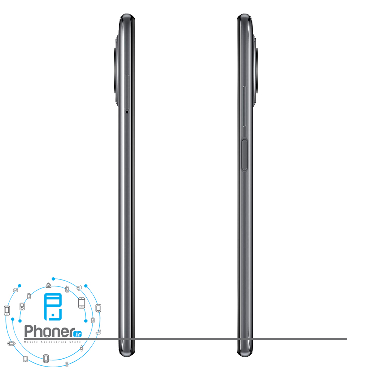 نمای کناری گوشی موبایل Xiaomi Mi 10T Lite 5G رنگ خاکستری