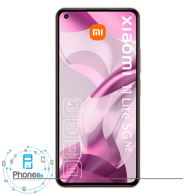 صفحه نمایش گوشی موبایل Xiaomi 11 Lite NE 5G در رنگ صورتی