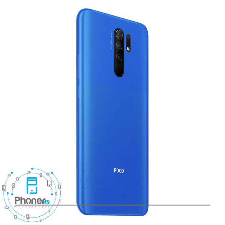 نمای کناری قاب پشتی گوشی موبایل Xiaomi Poco M2 Reloaded به رنگ آبی