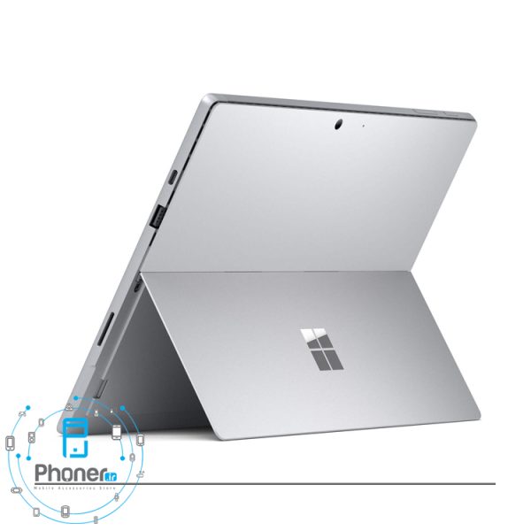 نمای پشتی تبلت Microsoft Surface Pro 7 Plus در رنگ نقره‌ای