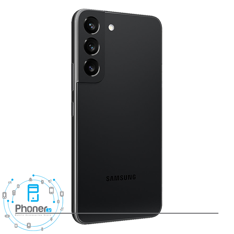نمای کناری قاب پشتی گوشی موبایل Samsung Galaxy S22 5G در رنگ مشکی