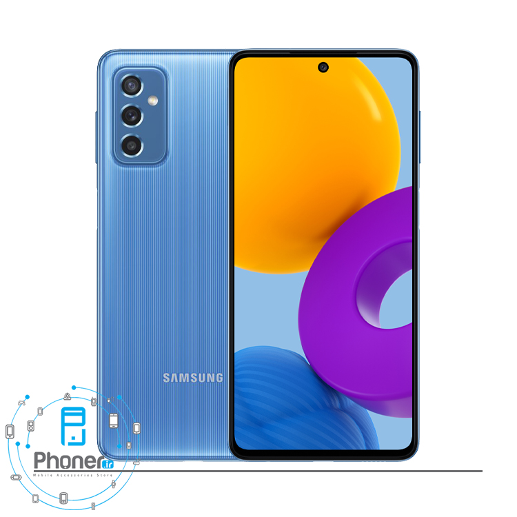 رنگ آبی گوشی موبایل Samsung SM-M526BR Galaxy M52 5G