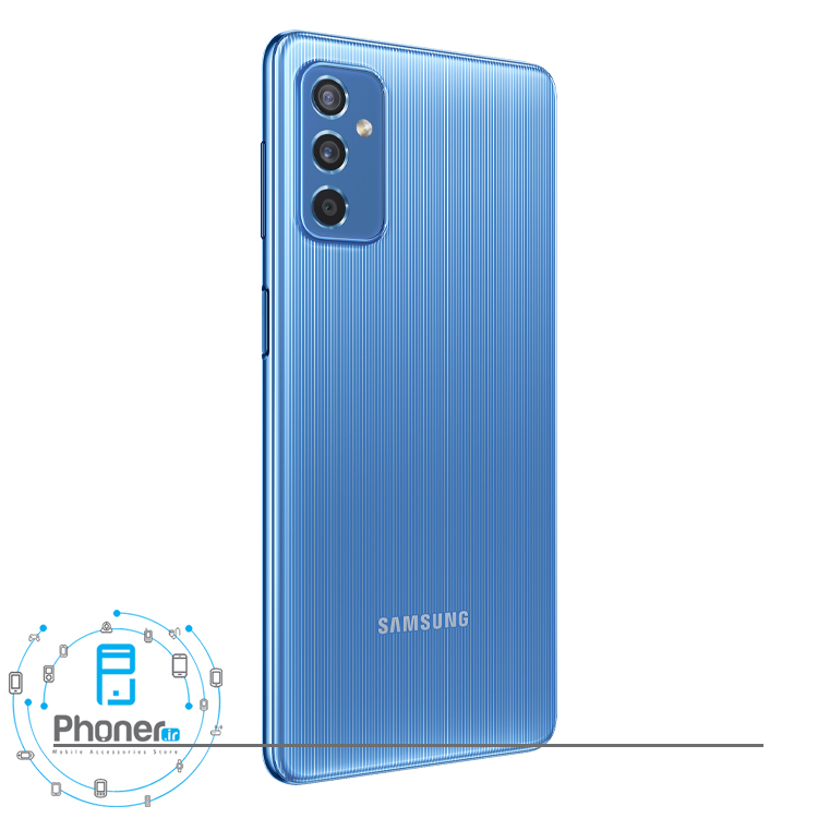 نمای کناری قاب پشتی گوشی موبایل Samsung SM-M526BR Galaxy M52 5G در رنگ آبی