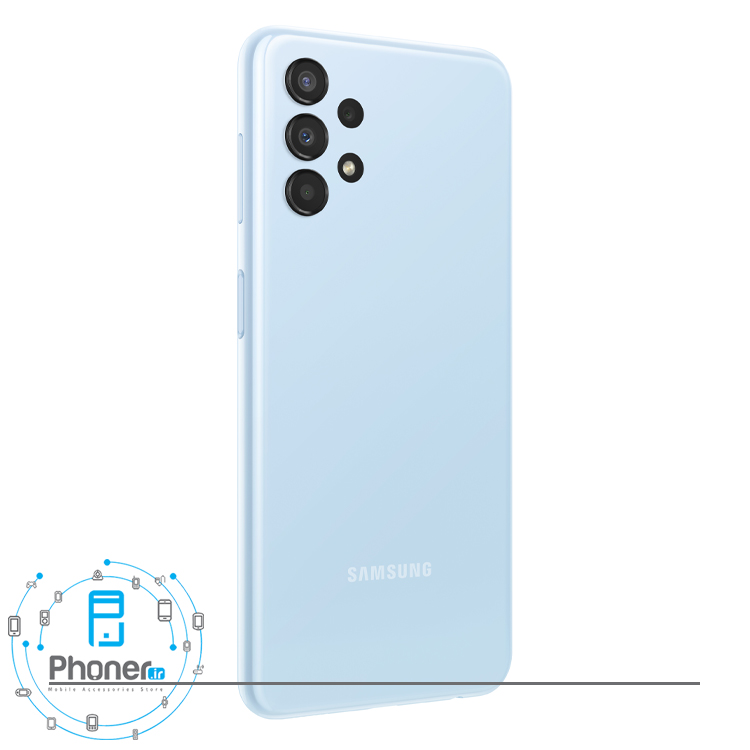 نمای کناری قاب پشتی گوشی موبایل Samsung SM-A135F Galaxy A13 در رنگ آبی