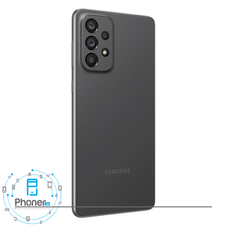 نمای کناری قاب پشتی گوشی موبایل Samsung SM-A736B Galaxy A73 5G در رنگ خاکستری