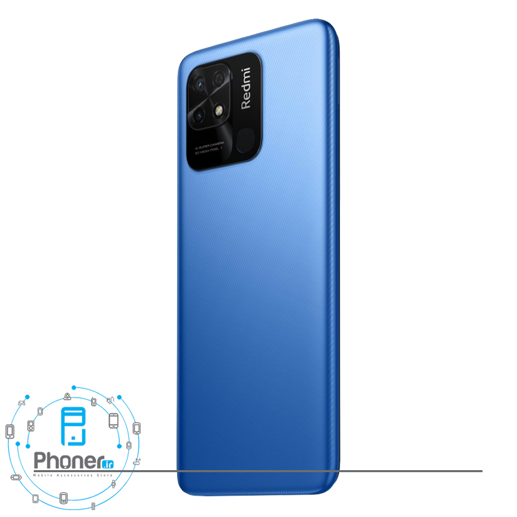 نمای کناری قاب پشتی گوشی موبایل Xiaomi Redmi 10C در رنگ آبی
