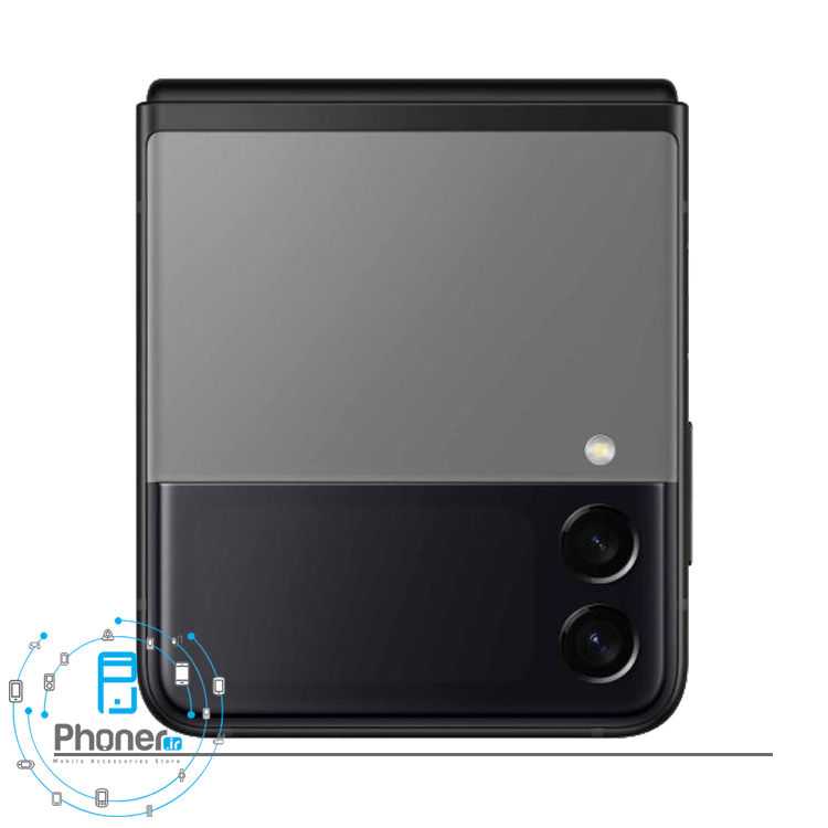 نمای جلوی گوشی موبایل Samsung Galaxy Z Flip3 5G در حالت بسته در رنگ خاکستری
