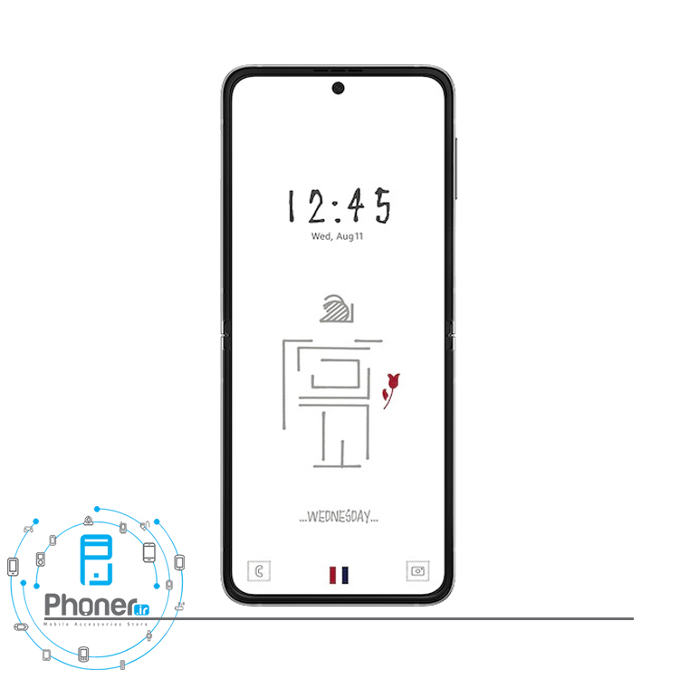 صفحه نمایش گوشی موبایل Samsung Galaxy Z Flip3 5G در طرح Thom Browne Edition