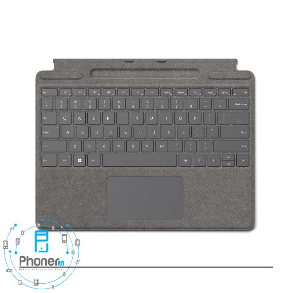 رنگ نقره‌ای کیبورد Surface Pro Signature Keyboard مایکروسافت