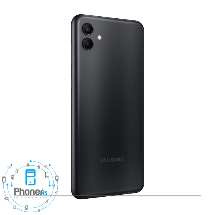 نمای کناری قاب پشتی گوشی موبایل Samsung Galaxy A04 در رنگ مشکی