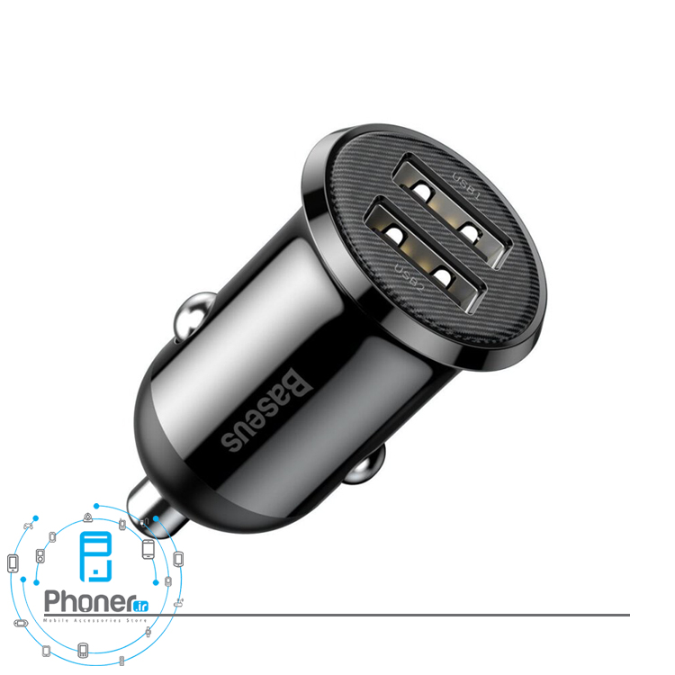 درگاه‌های شارژ شارژر فندکی Baseus CCALLP-01 Grain Pro Car Charger Dual USB