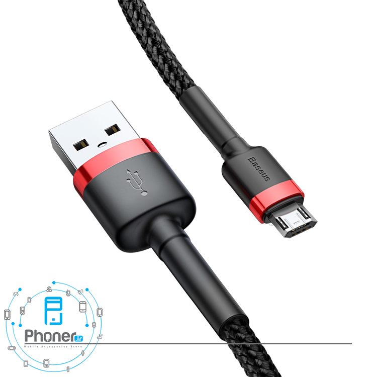 کابل USB به Micro-USB مدل Cafule Cable در رنگ مشکی قرمز