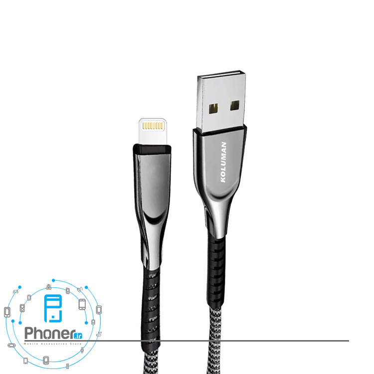 رنگ مشکی کابل Koluman Lightning to USB Cable
