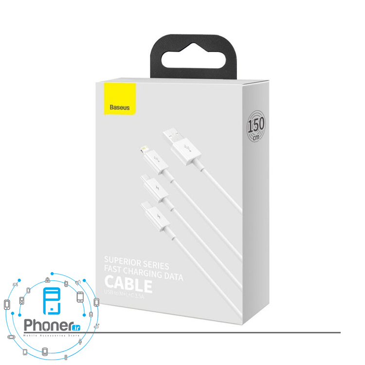بسته‌بندی کابل CAMLTYS-02 Superior Fast 3-in-1 Cable بیسوس