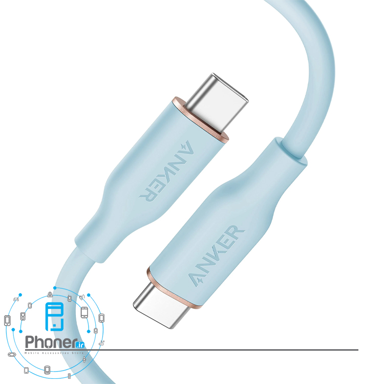 رنگ آبی کابل Anker A8552 PowerLine III Flow Cable