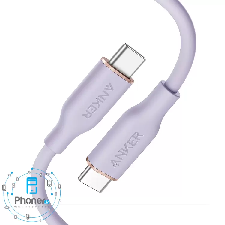 رنگ صورتی کابل Anker A8553 PowerLine III Flow Cable